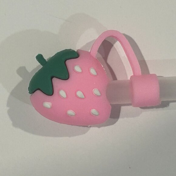 Pink Strawberry Strawtopper - Picture 1 of 3